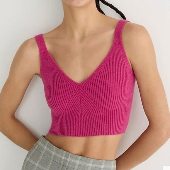 J.Crew Cashmere-blend cropped sweater-tank Small - Picture 1 of 13
